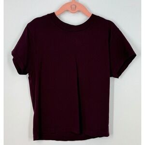 Talentless Burgundy Minimalist Crewneck Babydoll Tee 100% Cotton Size S